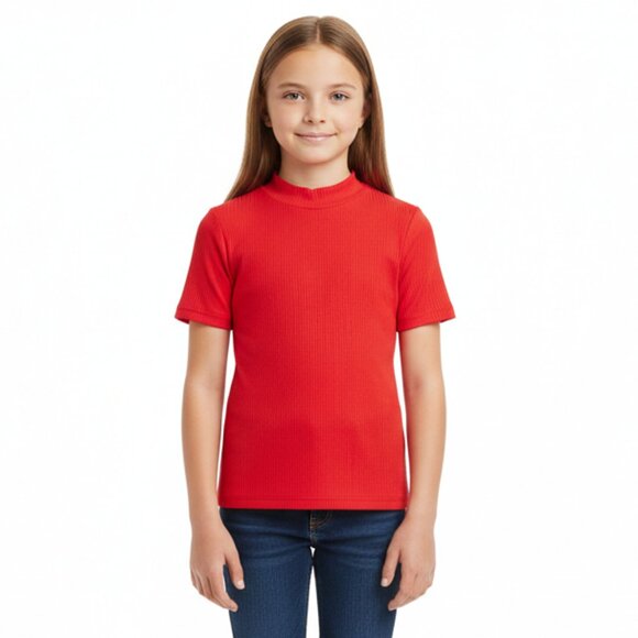 Cat & Jack Other - Cat & Jack Girls Red Short‑Sleeve Shirt – Youth Size 8/10